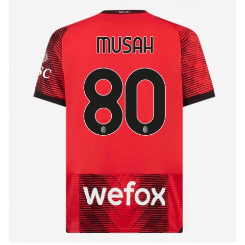 Pánský Fotbalový dres AC Milan Yunus Musah #80 2023-24 Domácí Krátký Rukáv